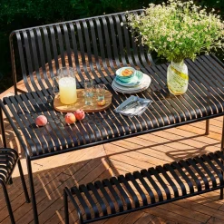 Banc de jardin sans accoudoirs en métal anthracite Palissade - HAY