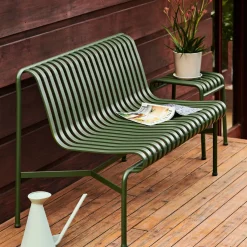 Banc de jardin sans accoudoirs en métal olive Palissade - HAY