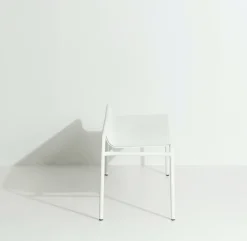 Banc de jardin sans dossier blanc 156 x 48 cm Week-end