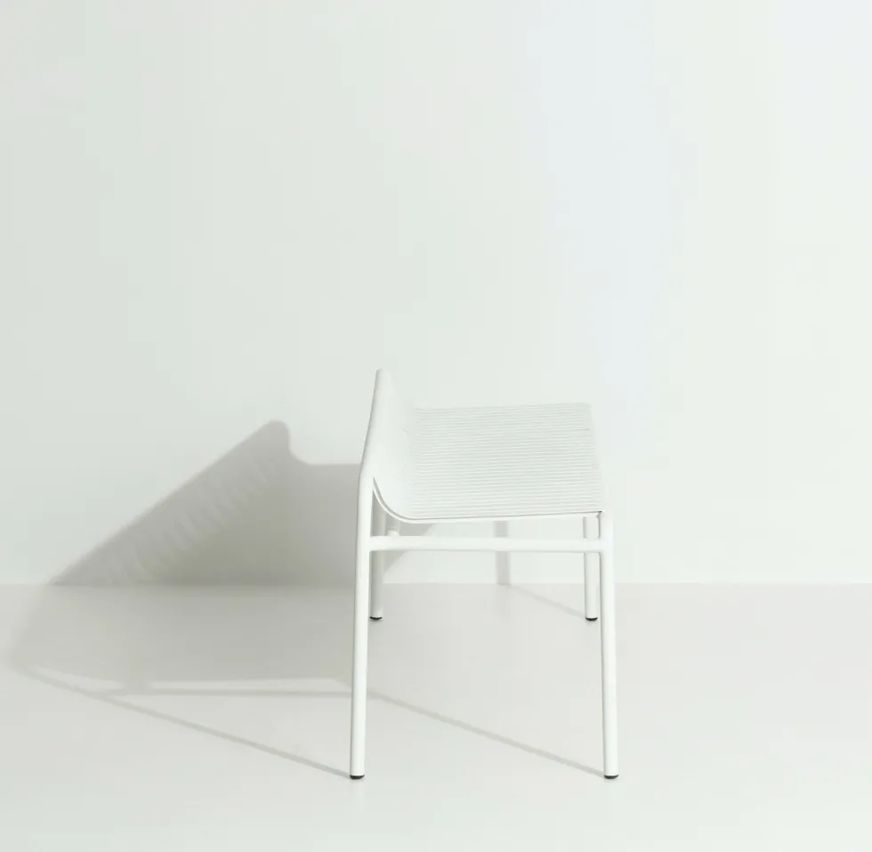 Banc de jardin sans dossier blanc 156 x 48 cm Week-end