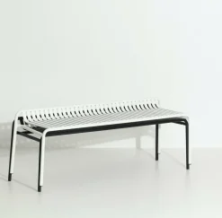 Banc de jardin sans dossier blanc 156 x 48 cm Week-end