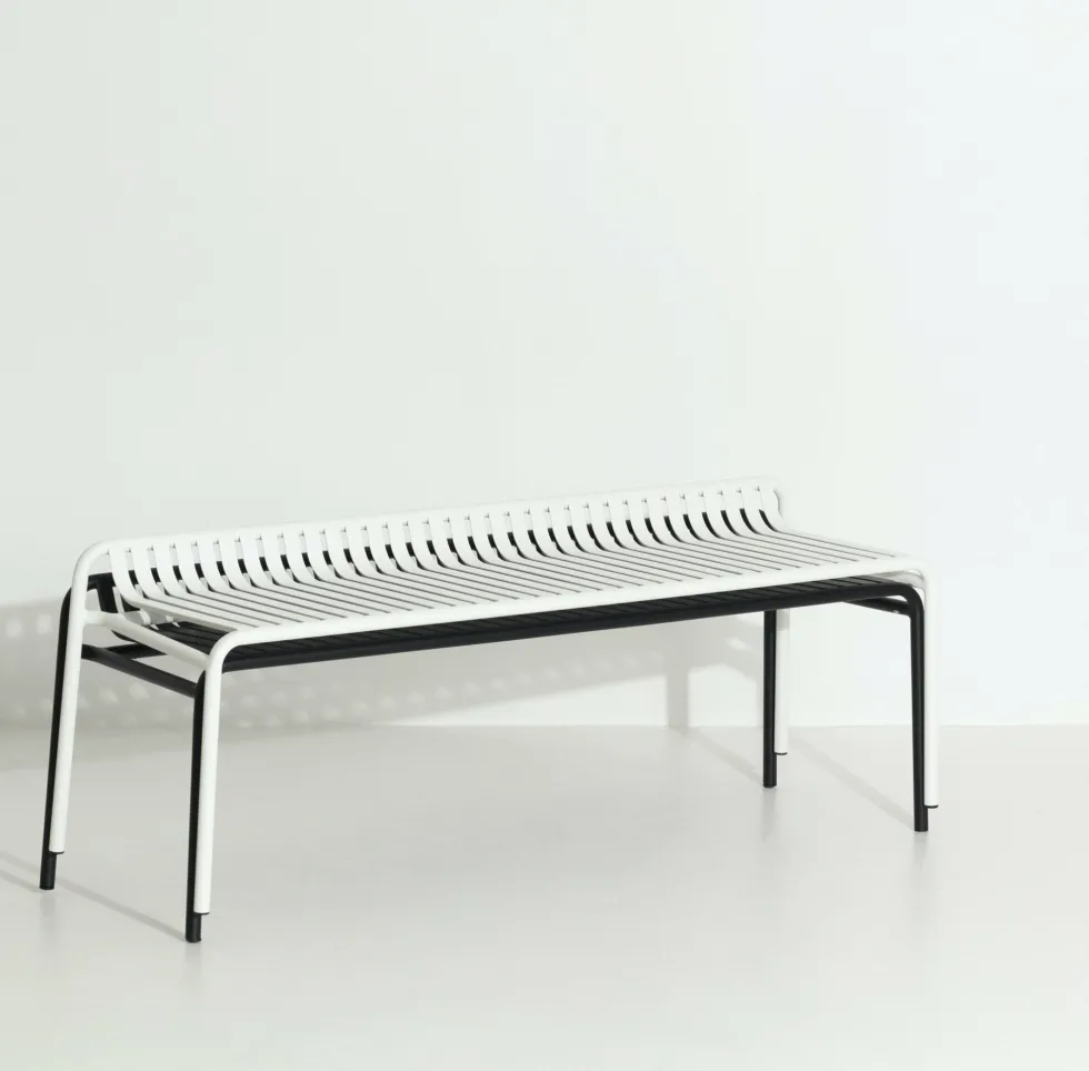 Banc de jardin sans dossier blanc 156 x 48 cm Week-end