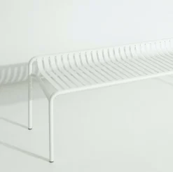 Banc de jardin sans dossier blanc 156 x 48 cm Week-end