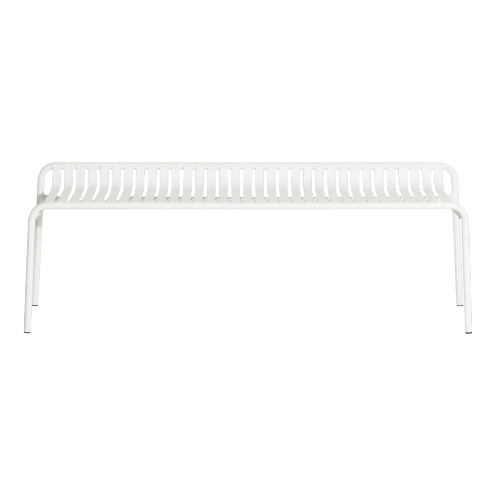 Banc de jardin sans dossier blanc 156 x 48 cm Week-end