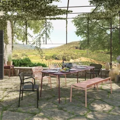 Banc de jardin sans dossier blanc 156 x 48 cm Week-end