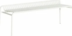 Banc de jardin sans dossier blanc 156 x 48 cm Week-end