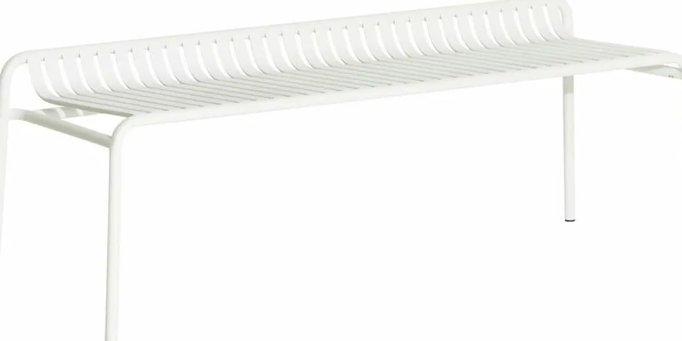Banc de jardin sans dossier blanc 156 x 48 cm Week-end