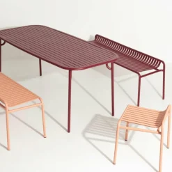 Banc de jardin sans dossier blanc 156 x 48 cm Week-end