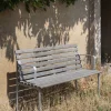 Banc de salon avec accoudoirs en frêne huilé et aluminium 114x70x80cm Traverse - Hay