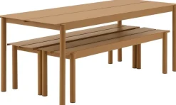 Banc d'extérieur en acier orange 110 x 34 cm Linear - Muuto