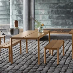 Banc d'extérieur en acier orange 170 x 34 cm Linear - Muuto