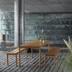 Banc d'extérieur en acier orange 170 x 34 cm Linear - Muuto