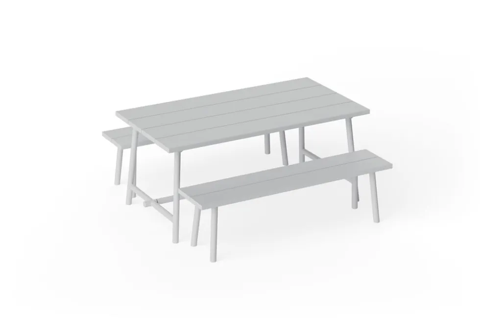 Banc d'extérieur en aluminium gris clair 160x40x46,5cm Fred's - Fatboy