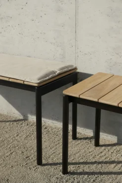 Banc en acier et teck noir chaud 110 cm Ville AV27 - &tradition