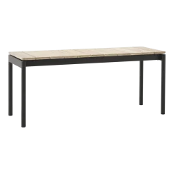 Banc en acier et teck noir chaud 110 cm Ville AV27 - &tradition