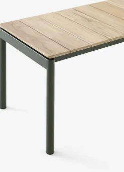 Banc en acier et teck vert bronze 180 cm Ville AV28 - &tradition