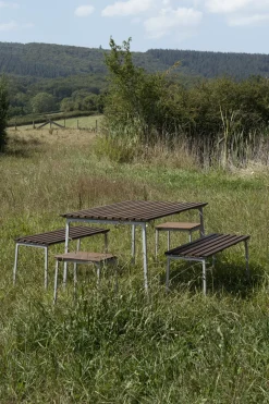 Banc en frêne huilé et aluminium 114x37x46cm Traverse - Hay
