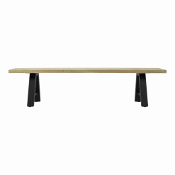 Banc en teck massif et structure noire 265x40 cm Matteo - Vincent Sheppard