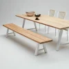 Banc en teck massif et structure noire 195x40 cm Matteo - Vincent Sheppard