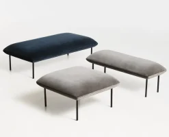 Banc en velours bleu Nakki - Woud