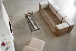 Banc modulable en tissu dama gris foncé 204x68x34cm Curt - Ambivalenz