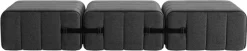 Banc modulable en tissu dama gris foncé 204x68x34cm Curt - Ambivalenz