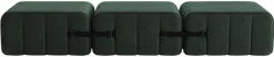 Banc modulable en tissu dama vert foncé 204x68x34cm Curt - Ambivalenz