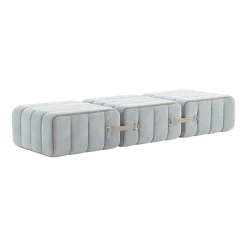 Banc modulable en velours barcelone bleu clair 204x68x34cm Curt - Ambivalenz