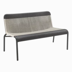 Banquette en résine noire et blanc Tobago - KOK