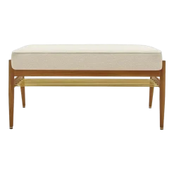 Banquette en tissu bouclé crème et bois de frêne foncé 90 Fox 90 - 366 Concept