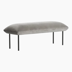 Banquette en velours gris Nakki - Woud