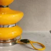 Base de lampe en verre jaune et chrome Bubble Honey - HKLIVING