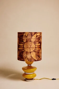 Base de lampe en verre jaune et chrome Bubble Honey - HKLIVING