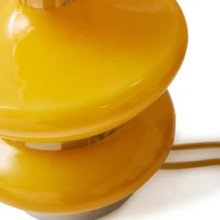 Base de lampe en verre jaune et chrome Bubble Honey - HKLIVING