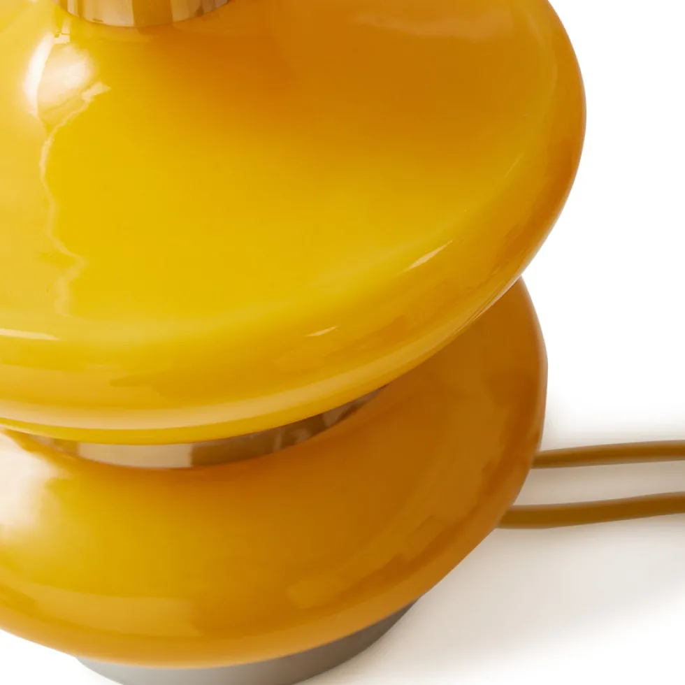 Base de lampe en verre jaune et chrome Bubble Honey - HKLIVING
