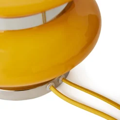 Base de lampe en verre jaune et chrome Bubble Honey - HKLIVING