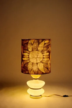 Base de lampe en verre jaune et chrome Bubble Honey - HKLIVING