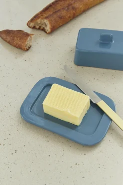 Beurrier en terre cuite bleu Barro - Hay