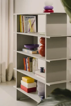 Bibliothèque en acier pebble grey 156cm Hes - noo.ma