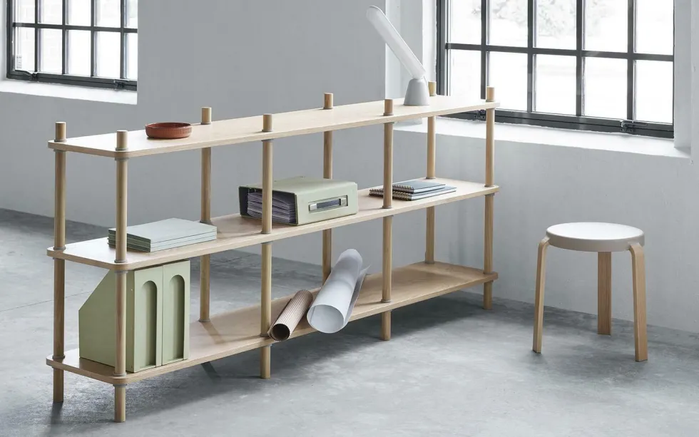 Bibliothèque en bois de chêne 3 étages Jam Oak/grey - Normann Copenhagen