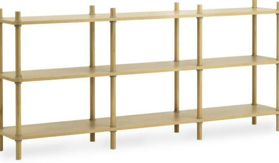Bibliothèque en bois de chêne 3 étages Jam Oak/grey - Normann Copenhagen