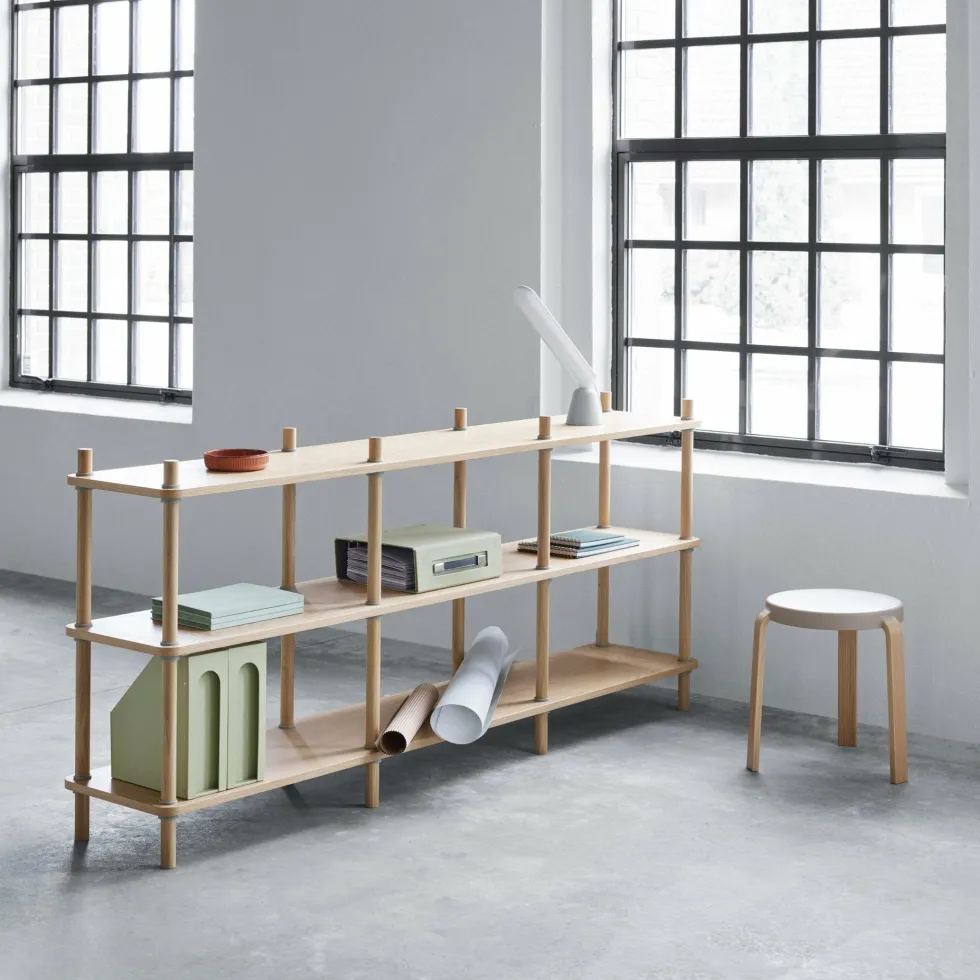 Bibliothèque en bois de chêne 3 étages Jam Oak/grey - Normann Copenhagen