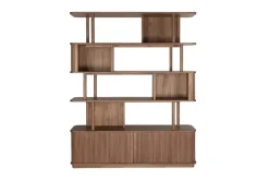 Bibliothèque en bois de noyer 35x160x195cm Barbier - Zuiver