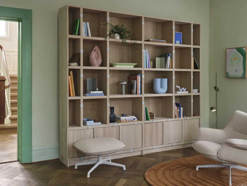 Bibliothèque en bois mdf blanc 87x218cm - Muuto