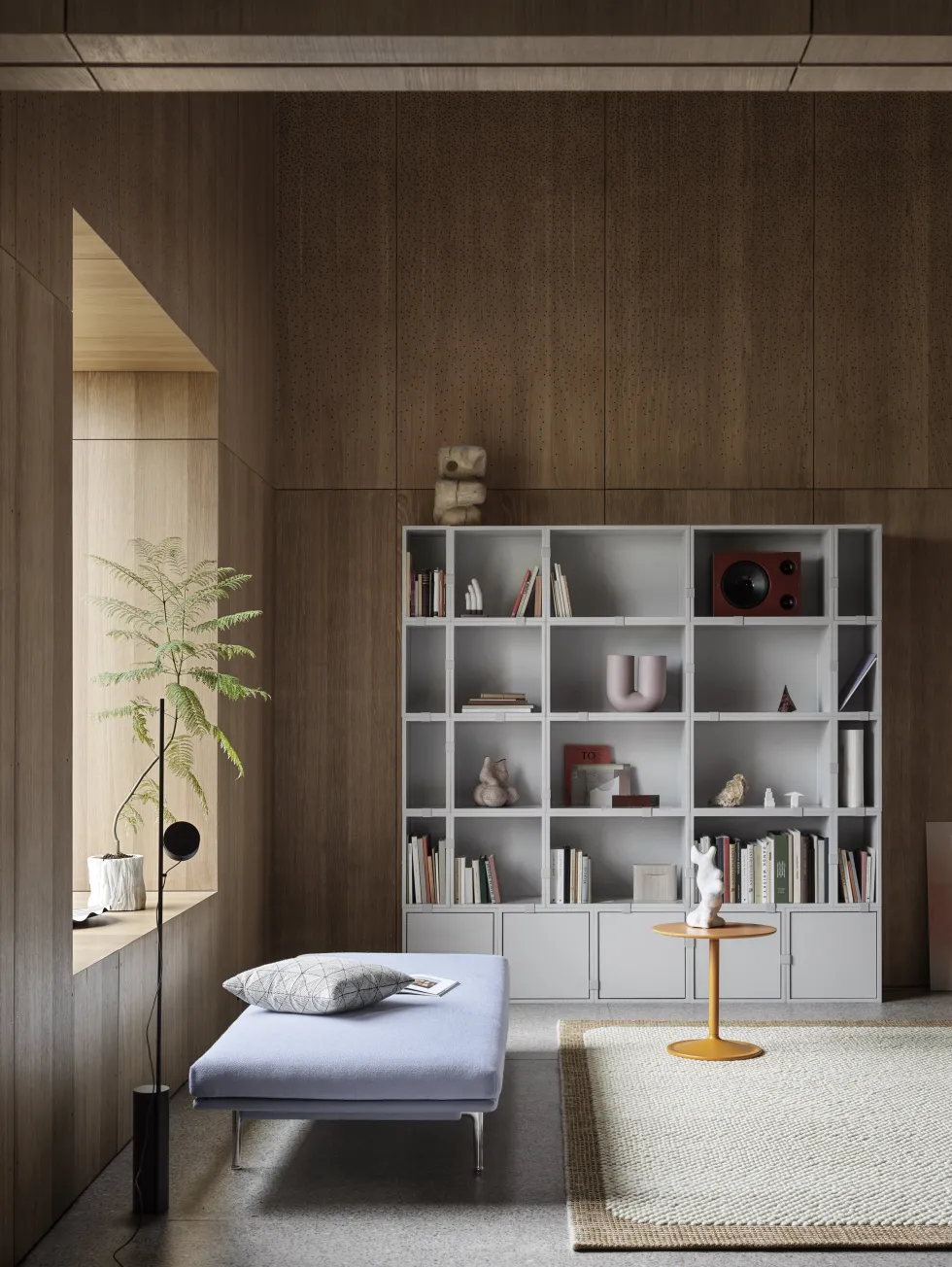 Bibliothèque en bois mdf blanc 87x218cm - Muuto