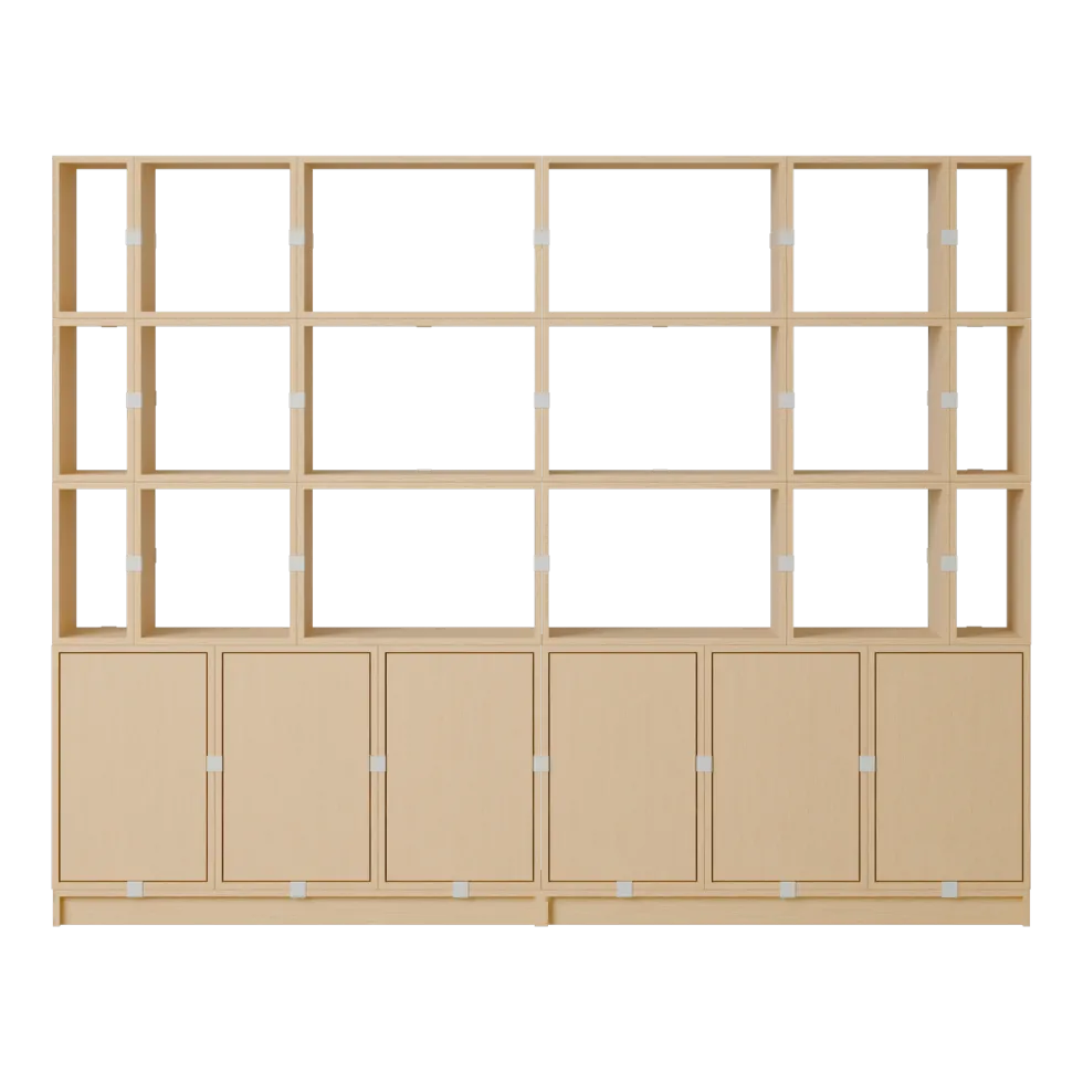 Bibliothèque en bois mdf chêne 262x206cm Stacked Configuration 2 - Muuto