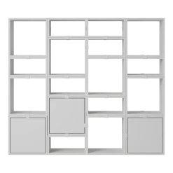 Bibliothèque en bois mdf gris 175x153cm Stacked Configuration 4 - Muuto
