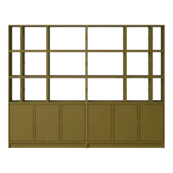 Bibliothèque en bois mdf marron vert 262x206cm Stacked Configuration 2 - Muuto