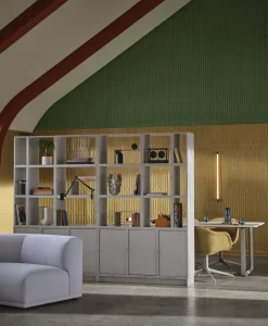Bibliothèque en bois mdf marron vert 262x148cm Stacked Configuration 3 - Muuto