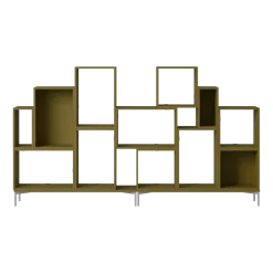 Bibliothèque en bois mdf marron vert 262x148cm Stacked Configuration 3 - Muuto